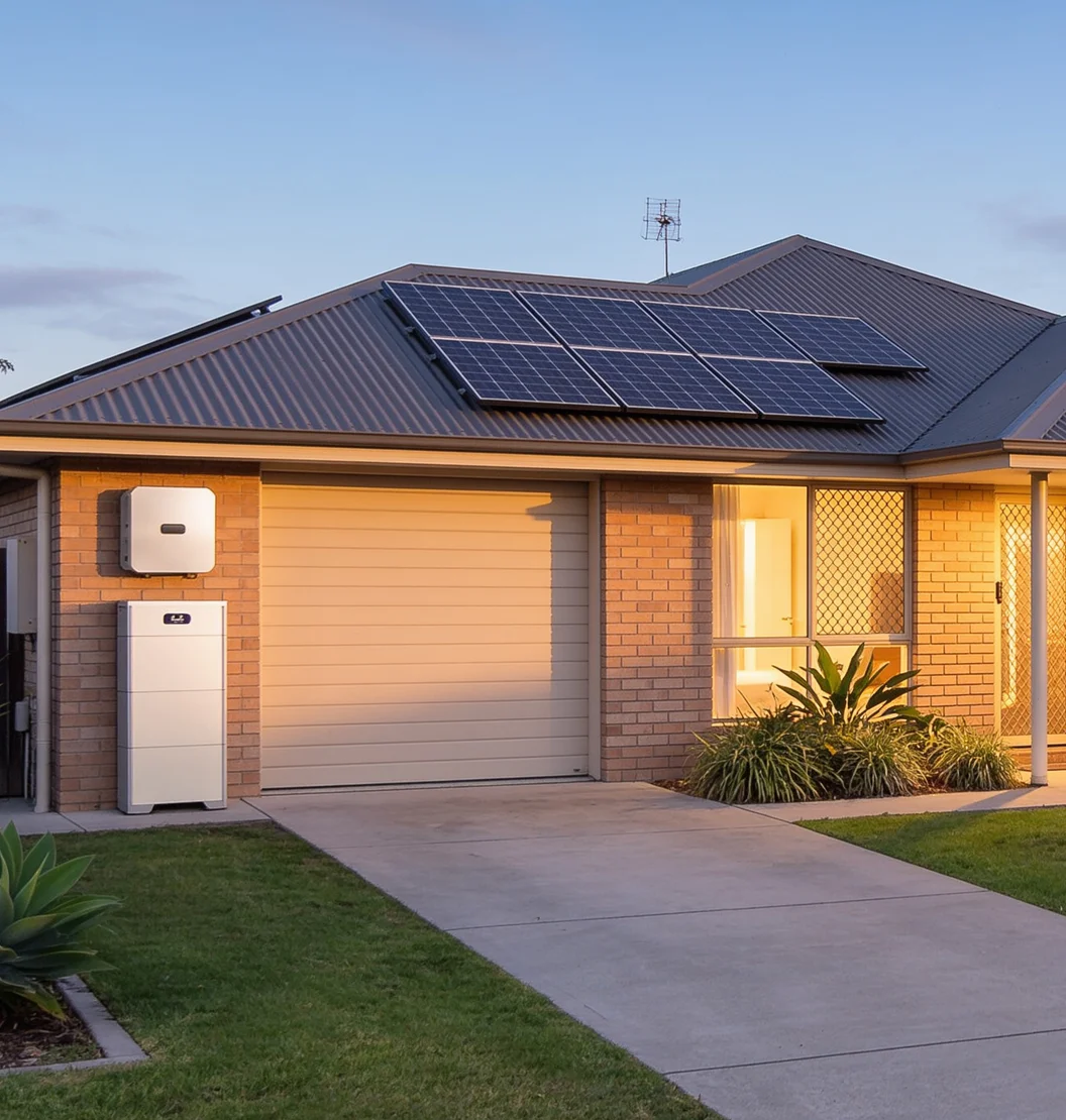 Modern Brisbane home with rooftop solar and home battery