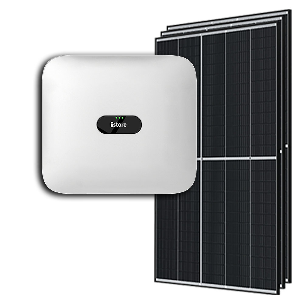 iStore inveter pictured with Trina solar panels
