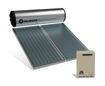 Solargain Roof Mount 200L Twin Panel Slimline with Gas Boost