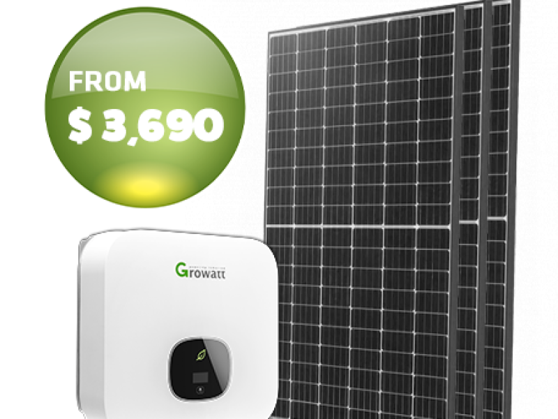 6.6kW Growatt inverter and panels $3690