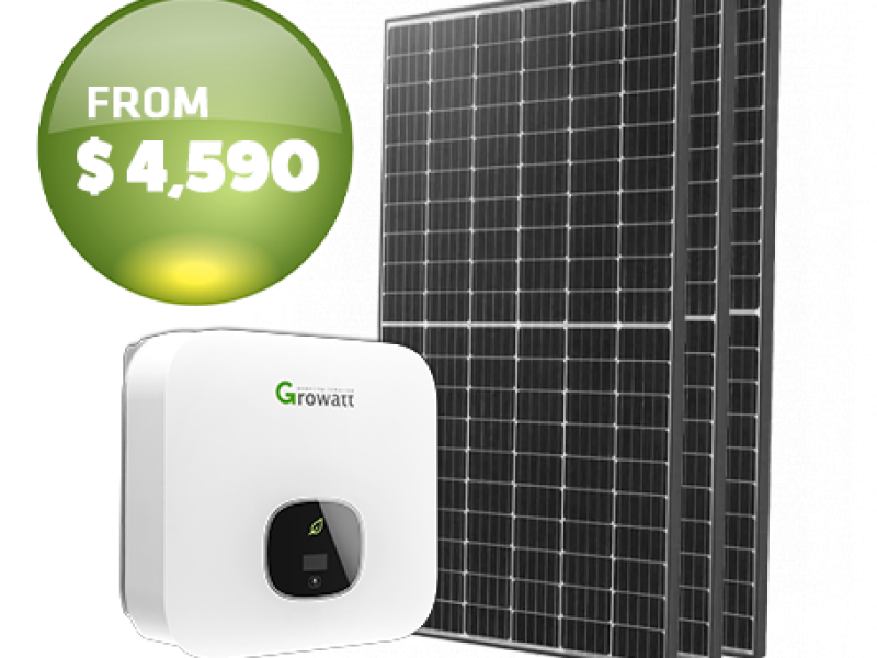 6.6kW Growatt inverter and panels $4590