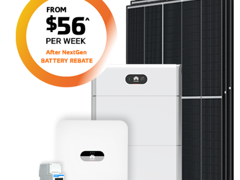 10kW solar and 10kWh battery from $56 per week