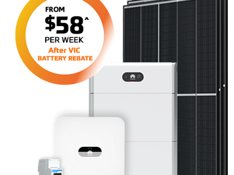 10kW solar and 10kWh battery from $58 per week