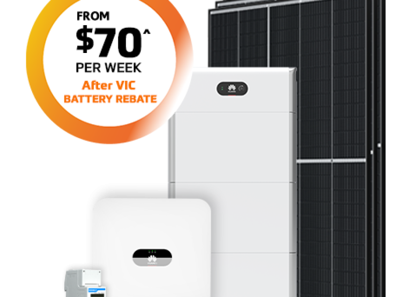 10kW solar and 10kWh battery from $70 per week
