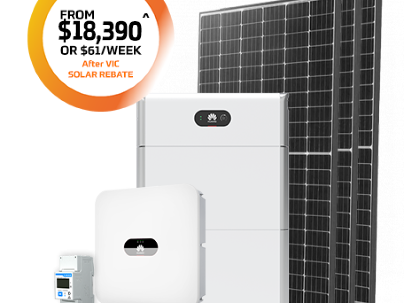 10kw Solar Battery Package from $18,390* or $61* per week