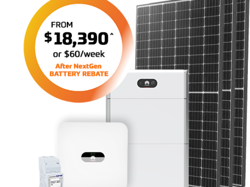 10kw Solar Battery Package from $18,390* or $60* per week