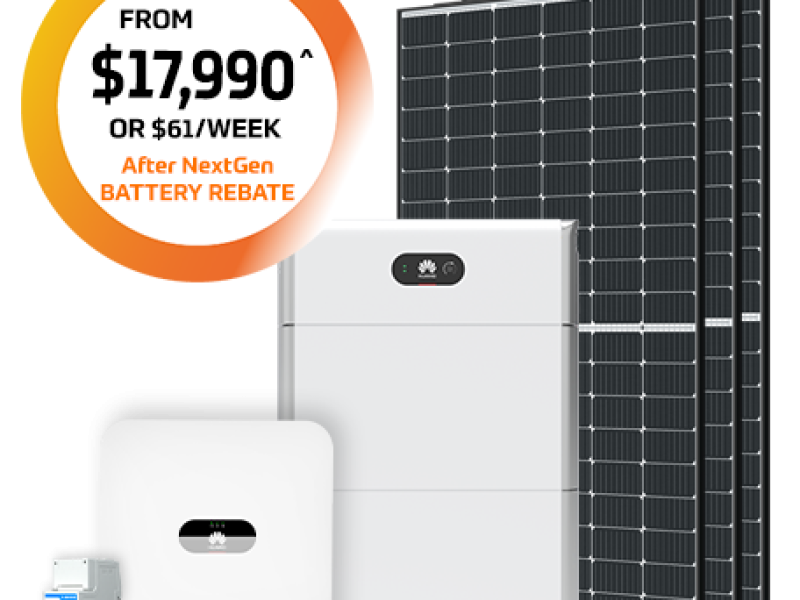 10.3kw Solar with Battery Package from $17,990* or $61* per week
