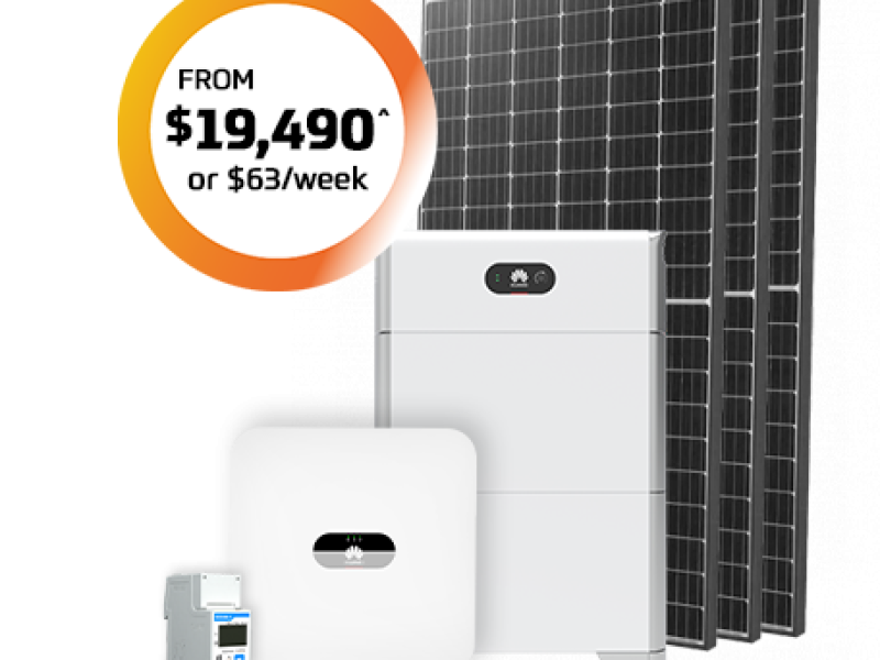10.3kW System with 10kWh battery from $63 per week